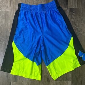 Under Armour Men’s Small Longer Athletic Shorts – Black/Blue/Neon